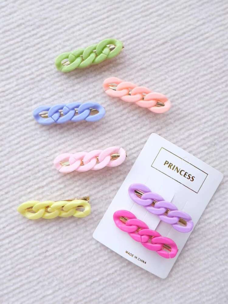 7pcs Toddler Girls Chain Decor Hair Clip | SHEIN