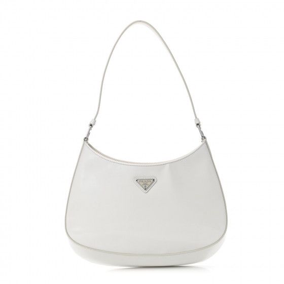 PRADA Brushed Calfskin Cleo Shoulder Bag White | Fashionphile