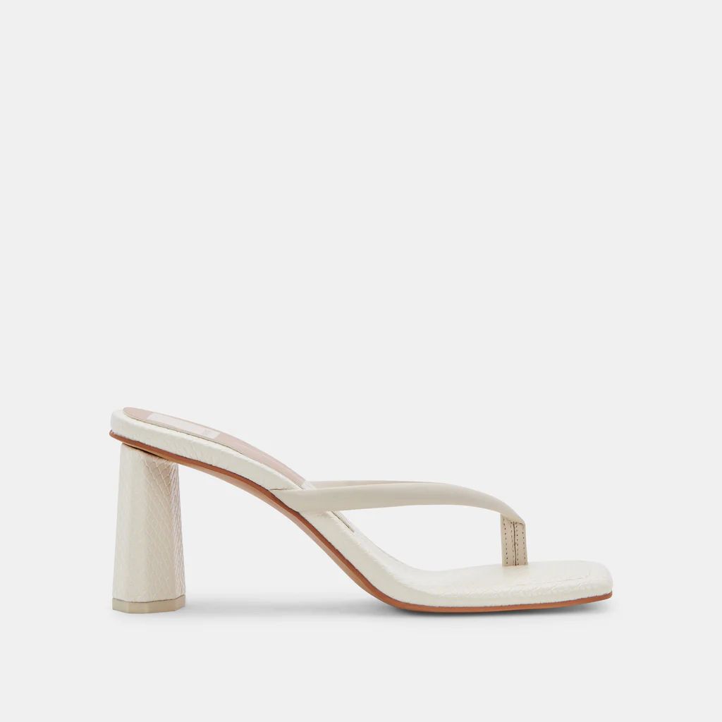 TASH HEELS IVORY LEATHER | DolceVita.com