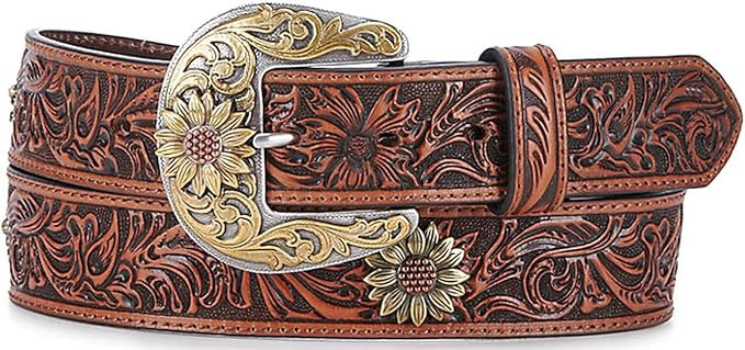Ariat Ladies Sunflower Concho Belt Brown Leather | Amazon (US)