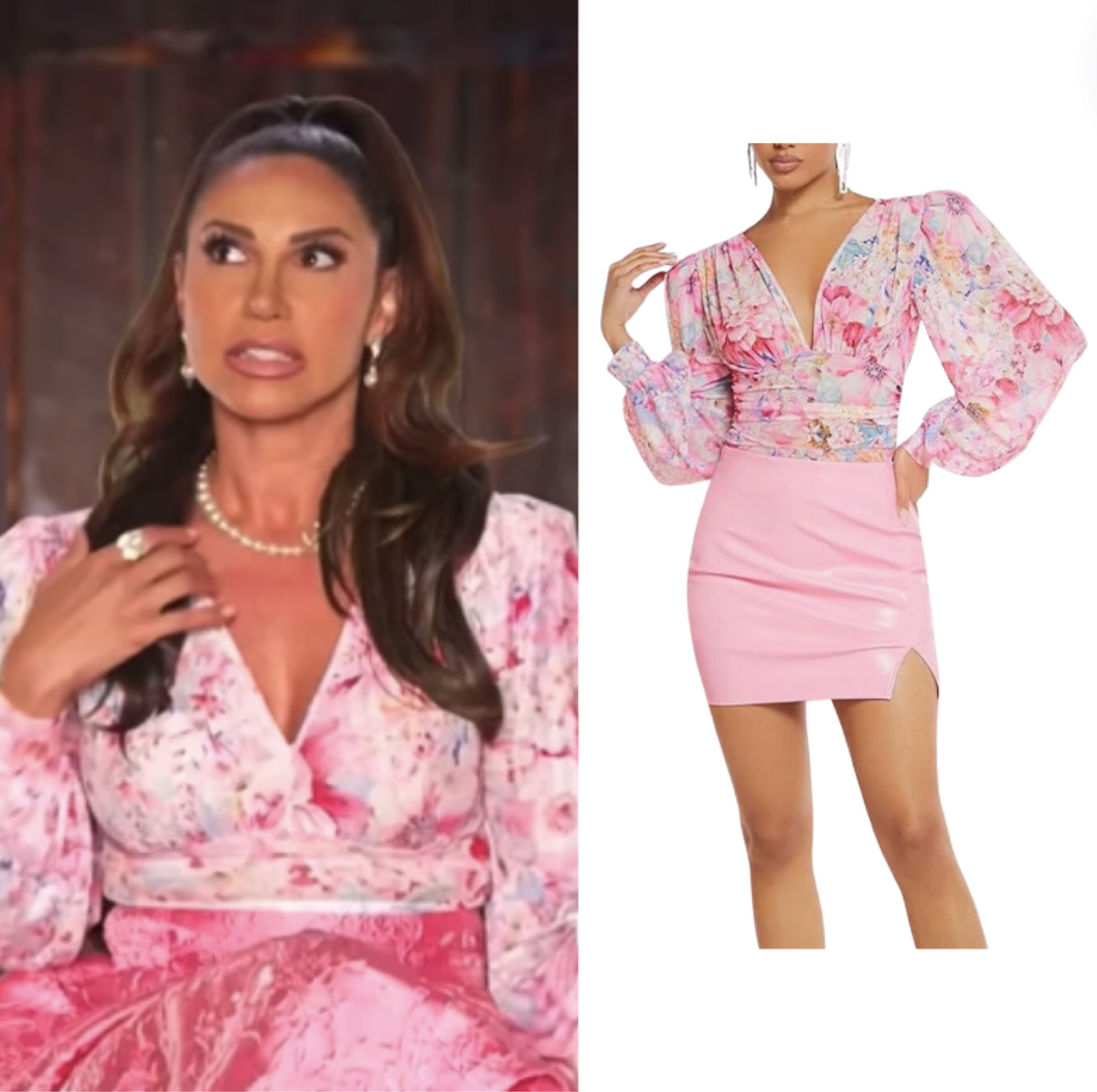 Jennifer Aydin’s Pink Floral Top at the Real Housewives of New Jersey Season 14 Sit Down