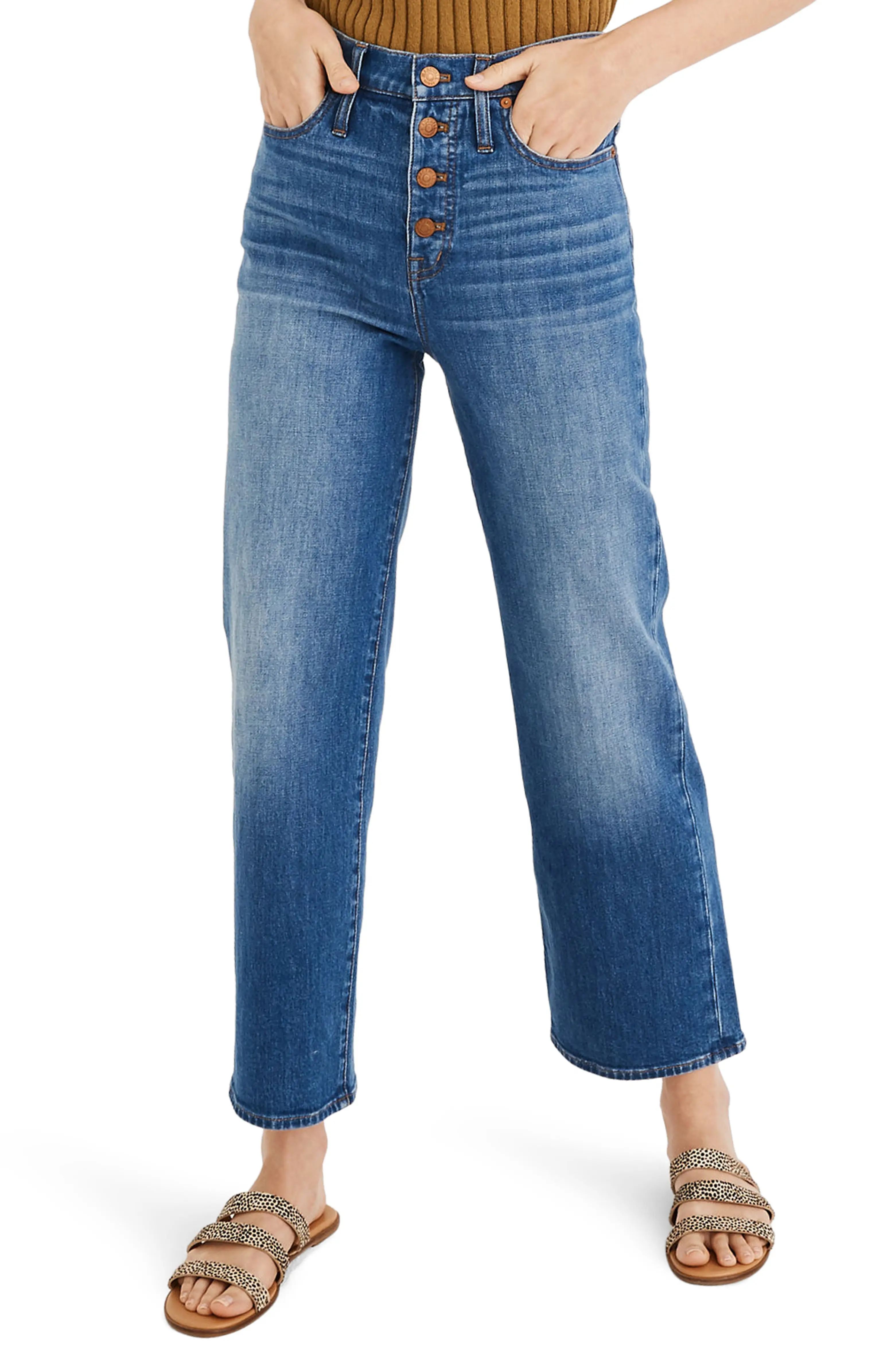 High Waist Button Fly Slim Wide Leg Jeans | Nordstrom