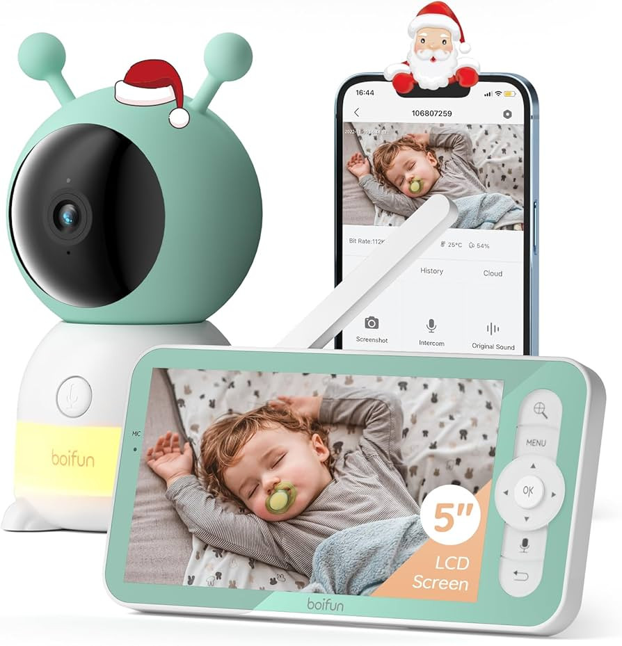 BOIFUN Video Baby Monitor, 5 Inch 3MP Display & 360° Camera with Night Light, Mobile APP Control... | Amazon (CA)
