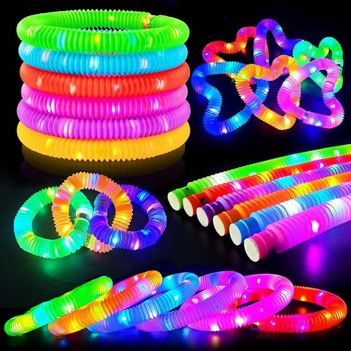 Christmas Glow Sticks Stocking Stuffers for Toddlers-6 PCS Light Up Pop Tube Party Favors Toys Gi... | Amazon (US)