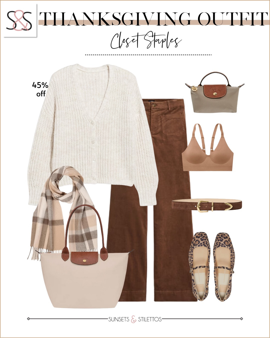 I love how these closet staples come together for Thanksgiving. They’re neutral, cozy, and timeless with a touch of leopard.

thanksgiving outfit, fall outfit, neutral fall style, cardigan outfit, brown corduroy pants, plaid scarf, leopard flats, classic fall fashion, cozy outfit ideas, everyday outfits for women over 40

#LTKOver40 #LTKHoliday #LTKSeasonal