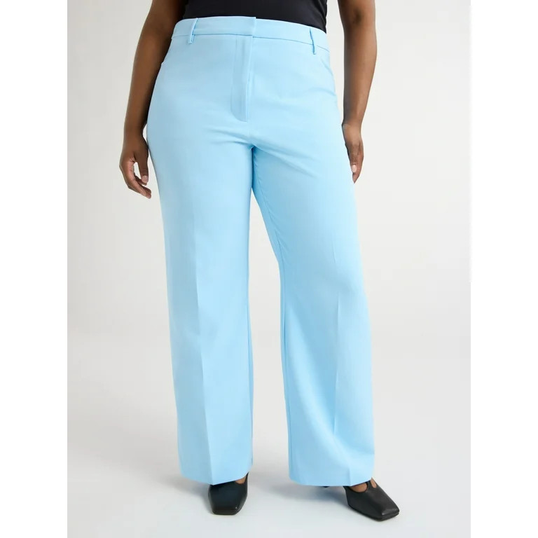 Scoop Women's and Women’s Plus Ultimate Crepe High Rise Bootcut Suit Pants, 32” Inseam, Sizes... | Walmart (US)