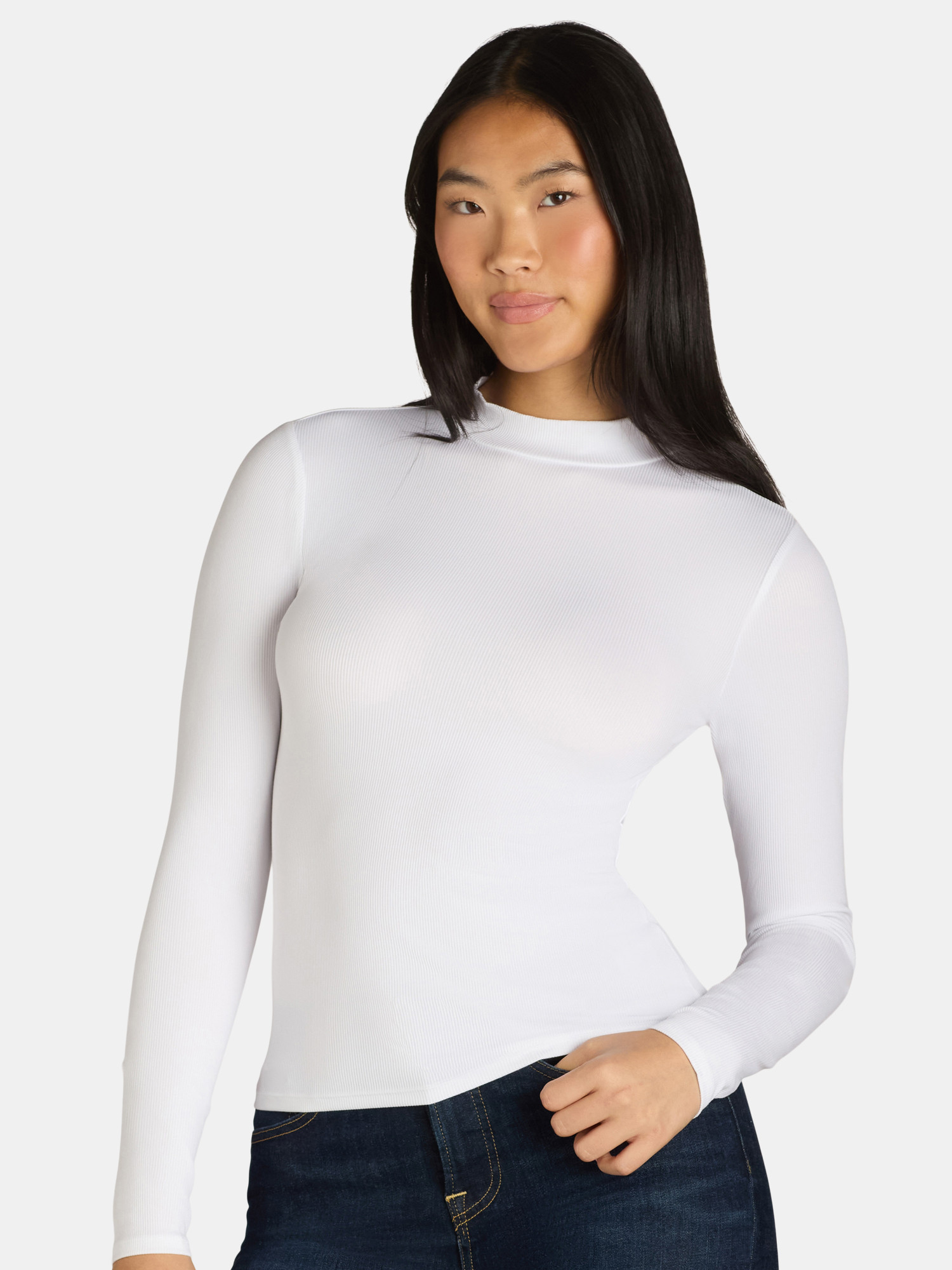 No Boundaries Juniors Mock Neck Top with Long Sleeves, 2-Pack, Sizes XXS-XXL | Walmart (US)