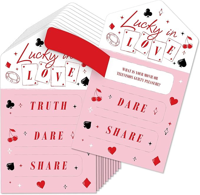 Big Dot of Happiness Lucky in Love Truth, Dare, or Share Pull Tabs Game, Las Vegas Bachelorette P... | Amazon (US)