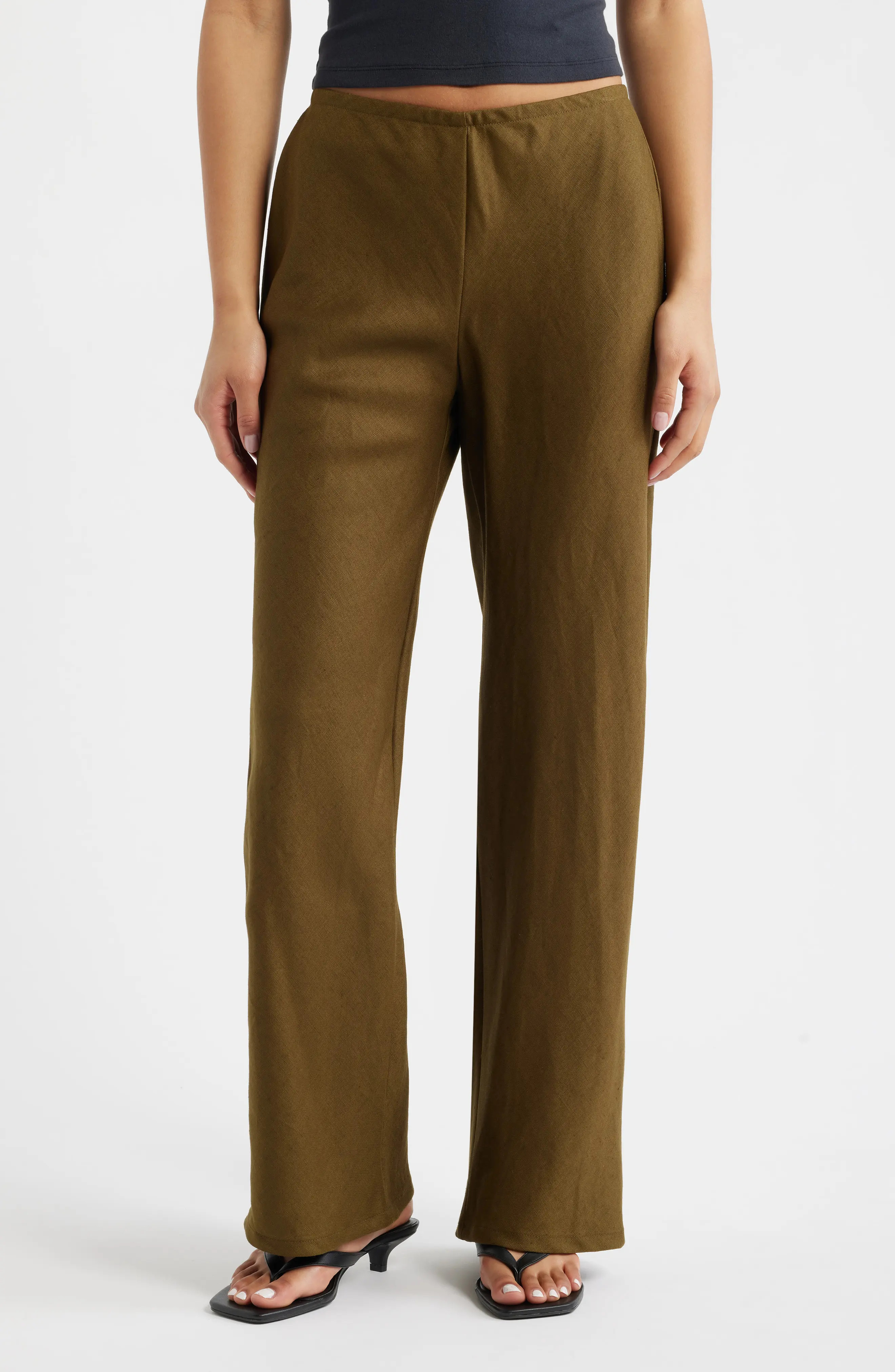 Gale High Waist Linen Pants (Women) | Nordstrom | Nordstrom