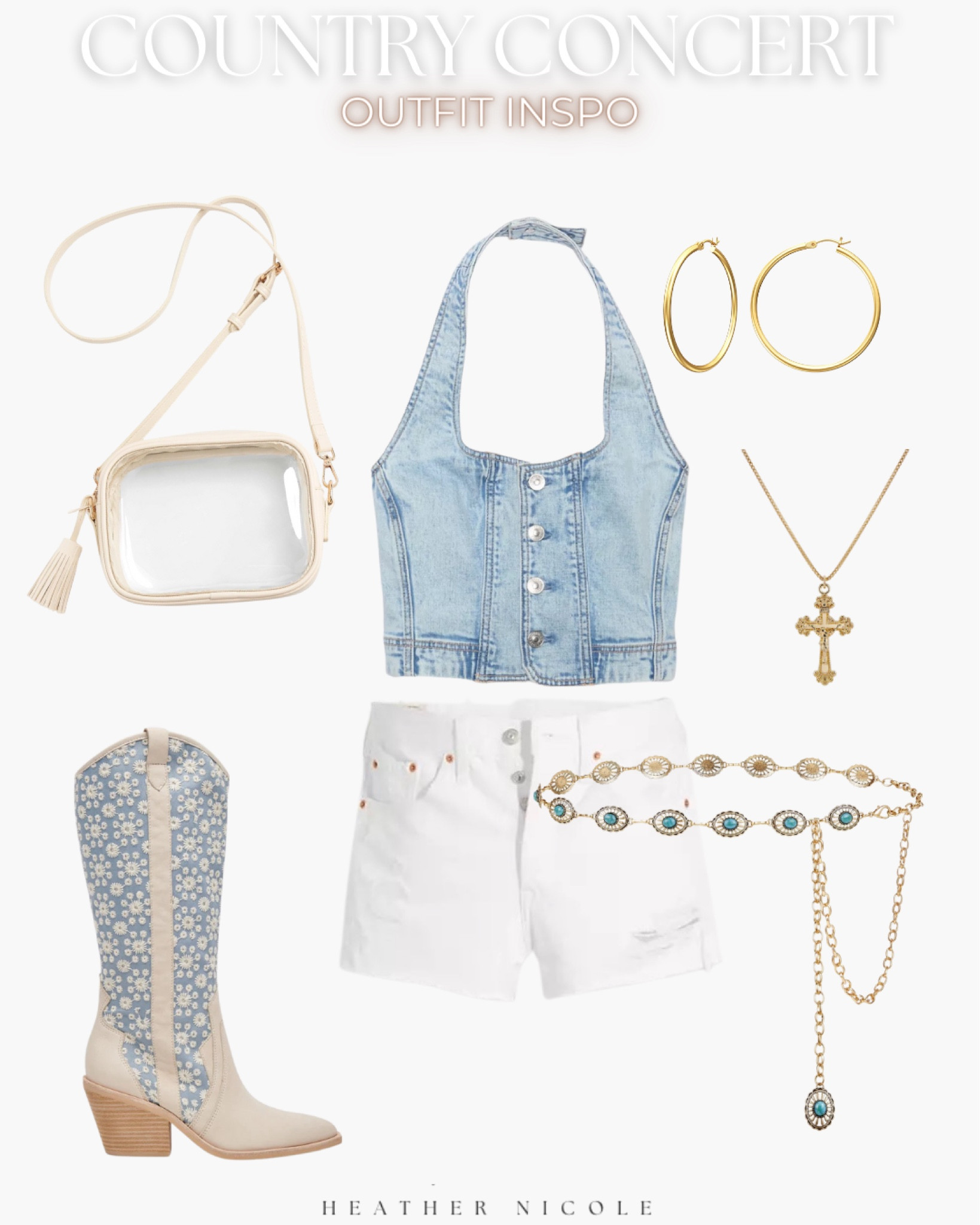 Country Concert Outfit
Finding the cute outfit inspo for concert season 🫶🏼




Country concert outfits, western outfits, country outfits, festival outfits, denim tops, denim shorts, western boots, western belts, clear bags, concert outfits, spring outfit inspo, spring style, affordable gold jewelry, cross necklace, gold hoops, chain belts

#LTKFestival #LTKstyletip #LTKfindsunder100