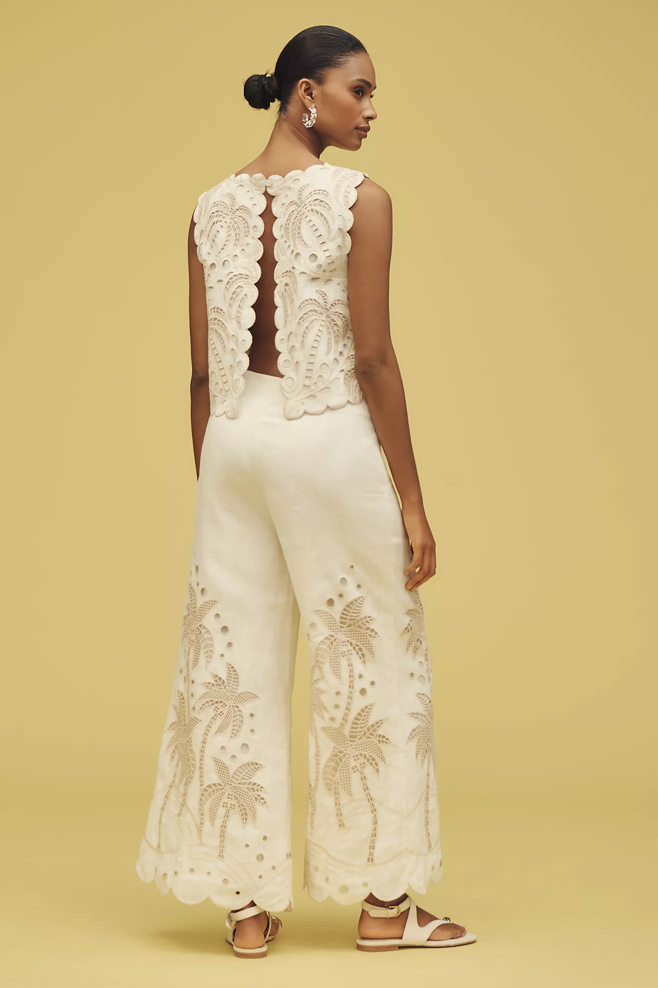 Farm Rio x Anthropologie Embroidered Palm Linen Pants | Anthropologie (US)