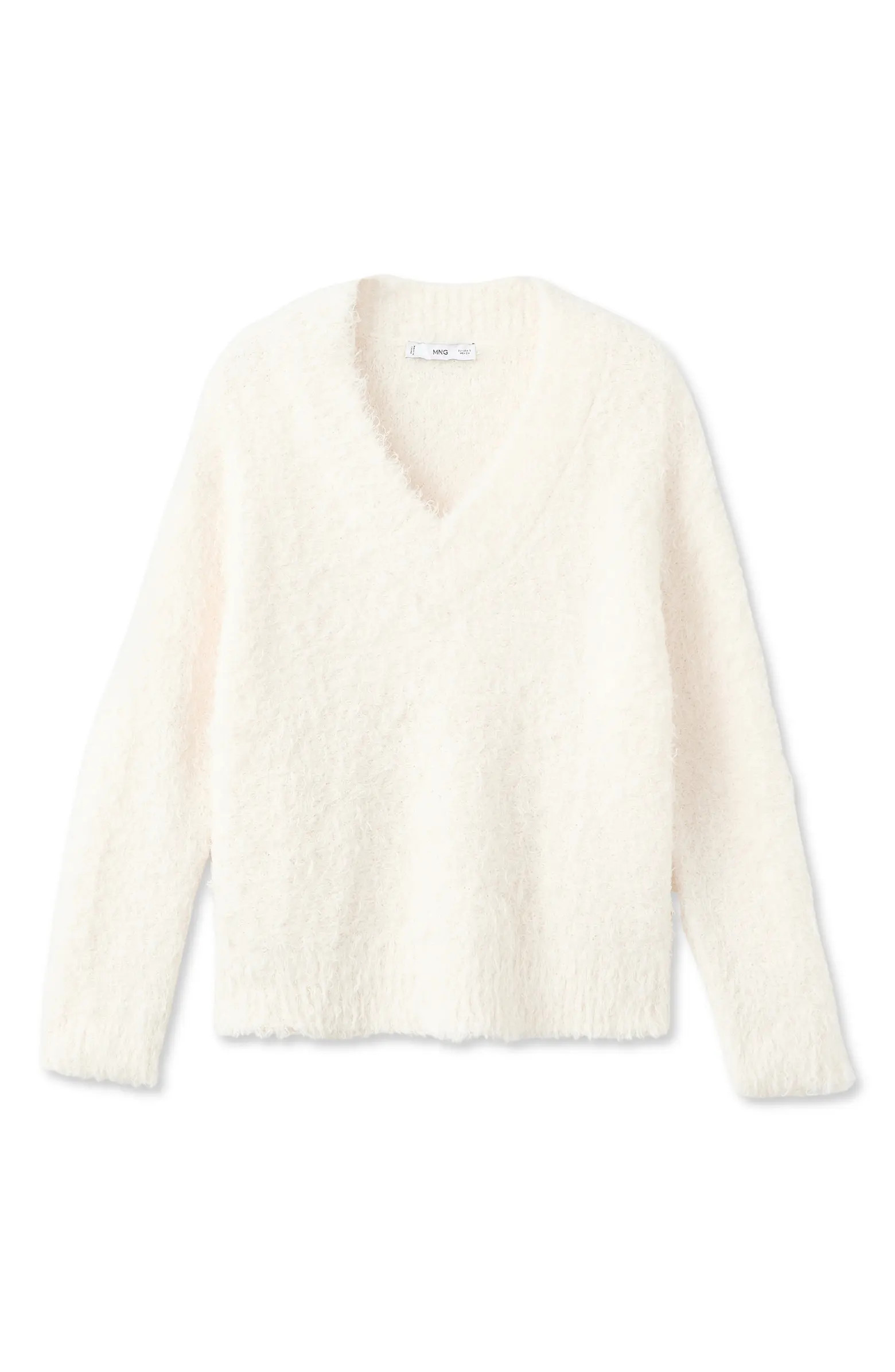 Faux Fur V-Neck Sweater | Nordstrom
