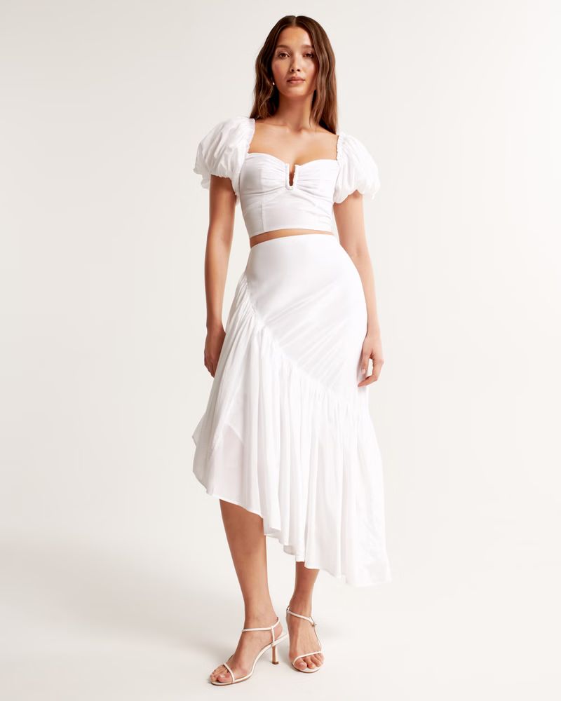 Asymmetrical Ruffle Maxi Skirt | Abercrombie & Fitch (US)