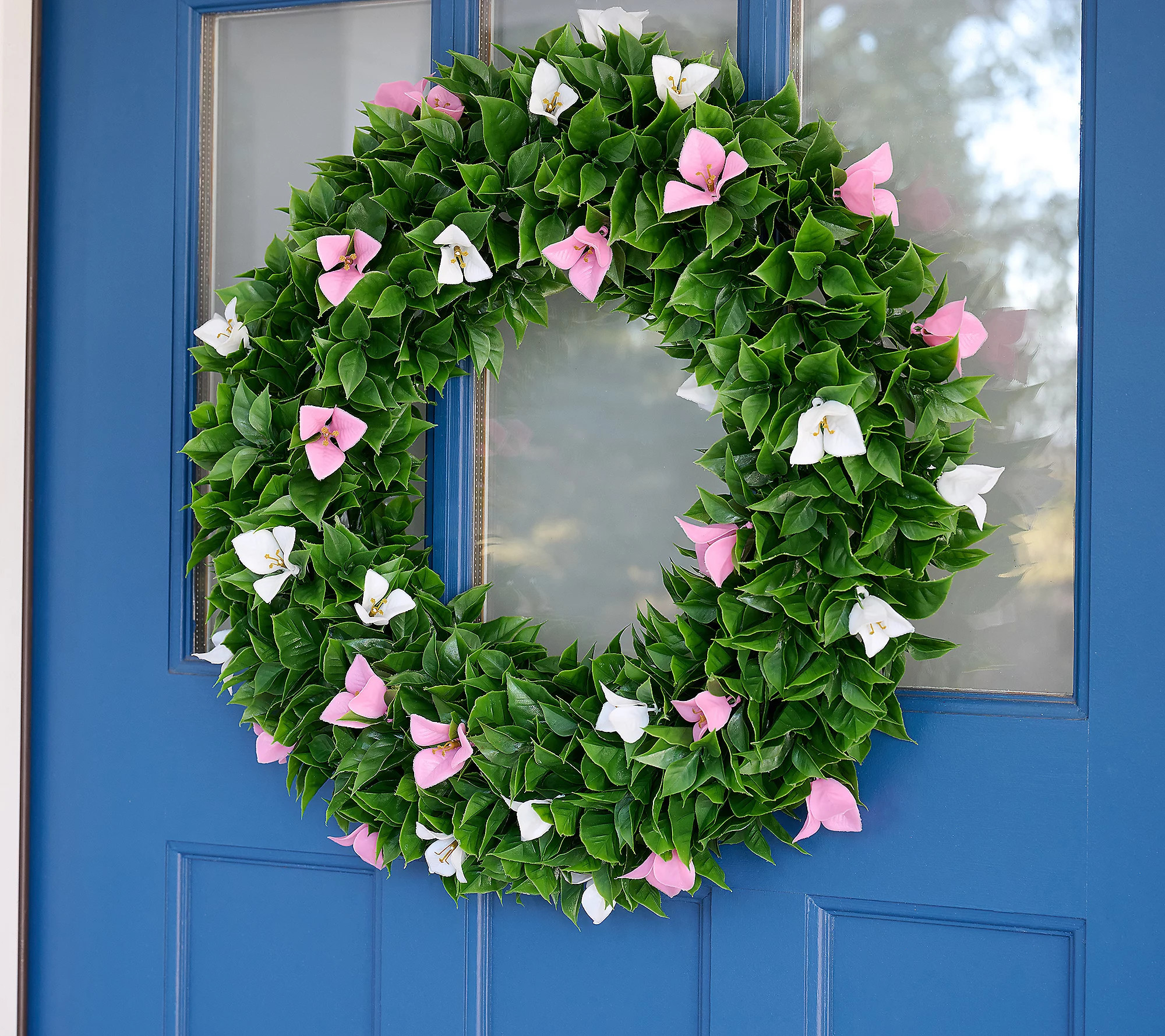 Wicker Park Faux Bougainvillea 21"" Wreath | QVC