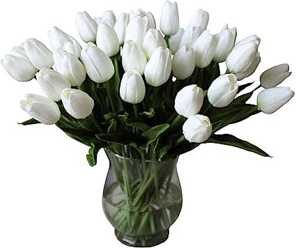 ALIERSA Artificial Tulips 10 Heads Mini Real Touch Artificial Flowers Fake Tulip for Home Decor W... | Amazon (US)