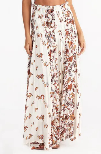 Talisman the Label Balmoral Shirred Waist Cotton Maxi Skirt | Nordstrom | Nordstrom