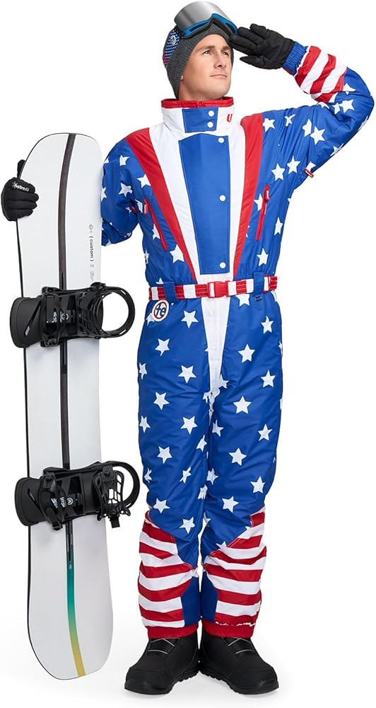 Tipsy Elves Retro Snow Suits for Men - Loud Men's Ski Suits - Warm One Piece for Winter | Amazon (US)