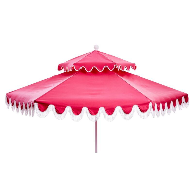 Daiana Two-Tier Fringe Patio Umbrella | One Kings Lane