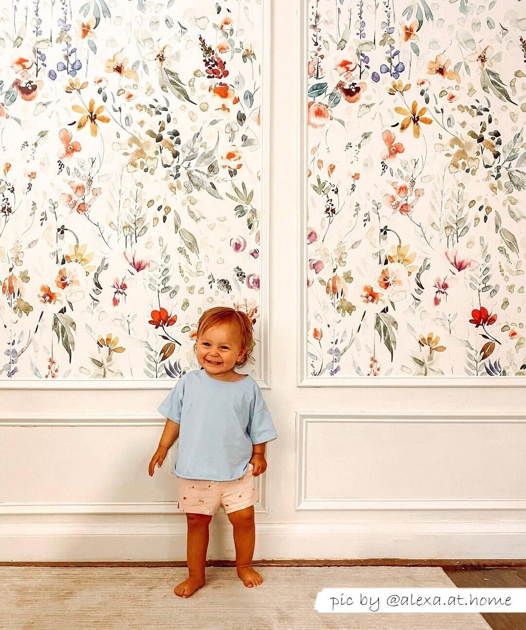 Wild Flowers Removable Wallpaper, Garden Flowers Wall Mural, Watercolor, Bright Wallpaper, Colorf... | Etsy (US)