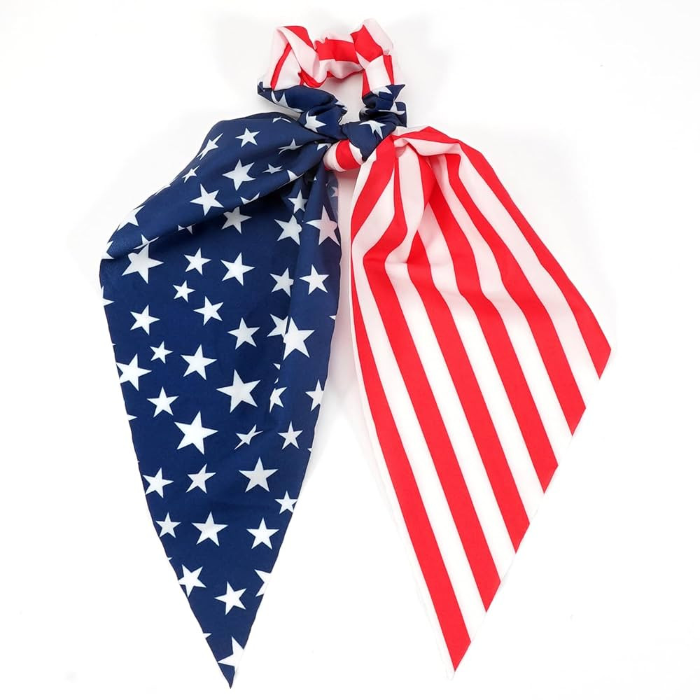 American Flag Hair Ties for Women Girls Independence Day 4th of July Hair Scrunchies Red White Bl... | Amazon (US)
