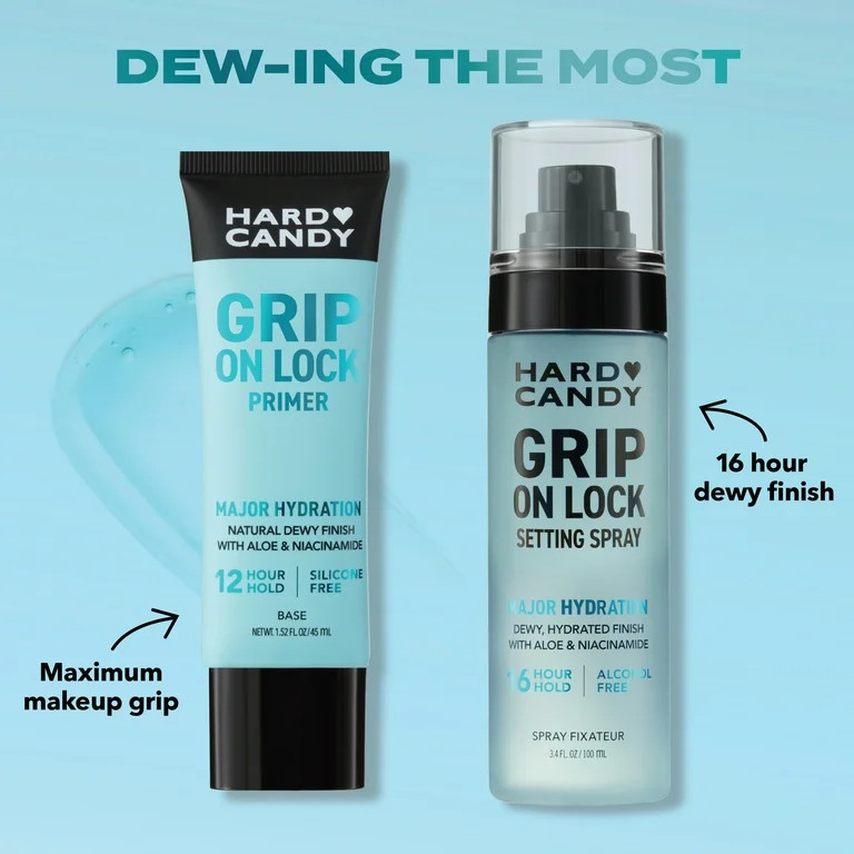 Hard Candy Grip On Lock Setting Spray, Alcohol-Free, 16 Hour Hold, Dewy Finish, Hydrating | Walmart (US)
