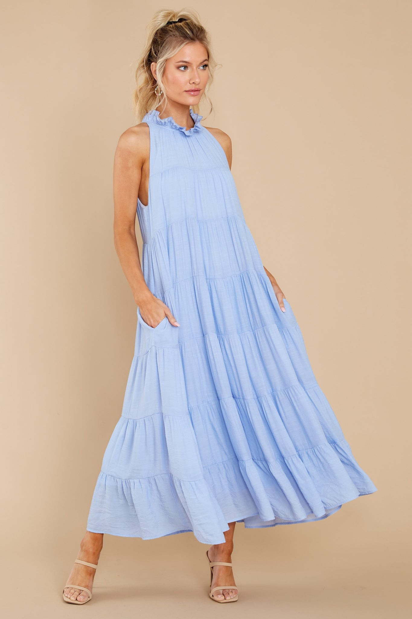 Take Me Dancing Pale Blue Maxi Dress | Red Dress 