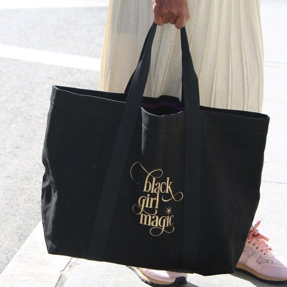Black Girl Magic Tote Bag | Black Girl Magic-Tote Bag-Beach Bag-Black Tote Bag-Black Beach Bag | Etsy (US)