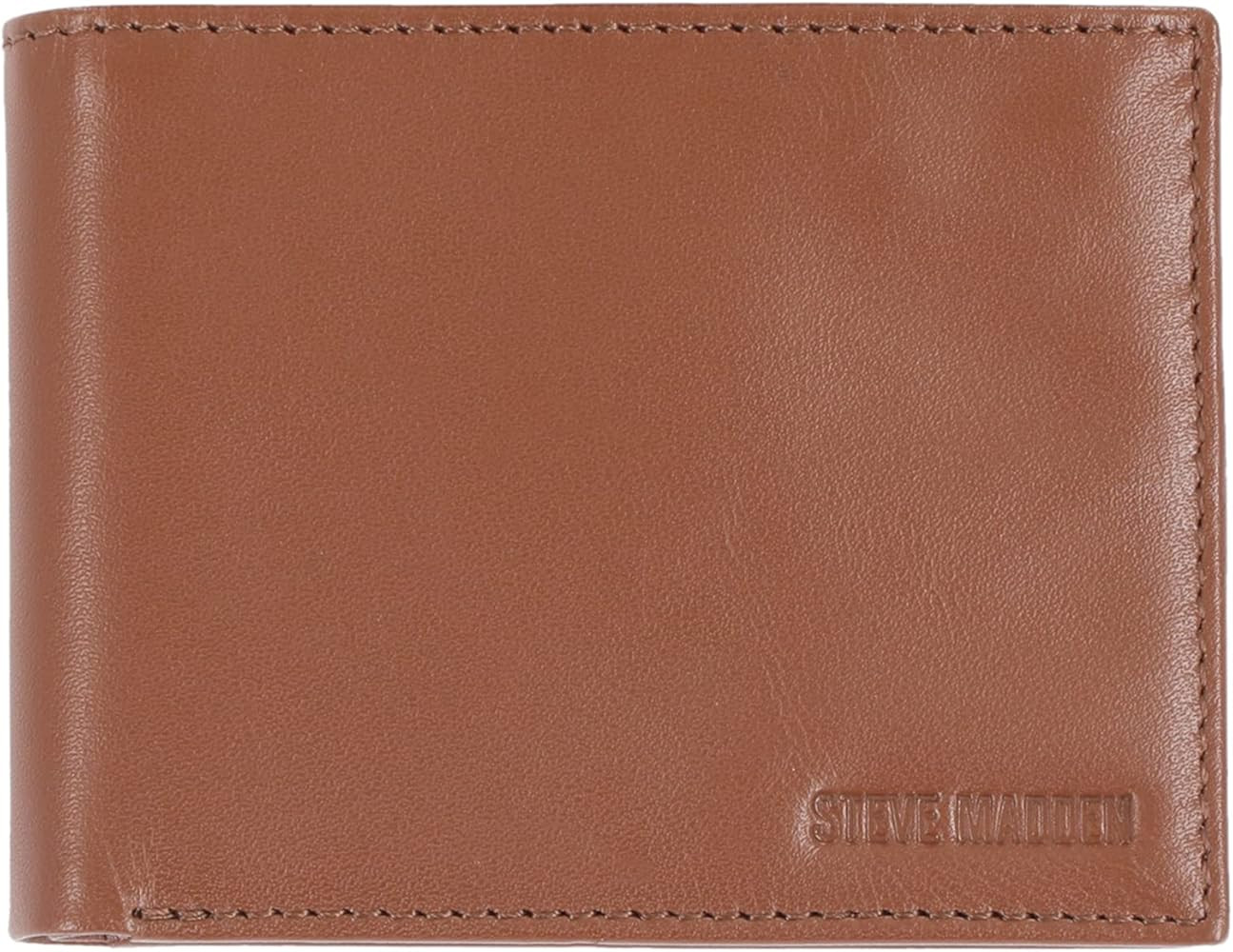 Steve Madden Men's Slim Leather Wallet with Extra Capacity Attached Flip Pockets | Amazon (US)