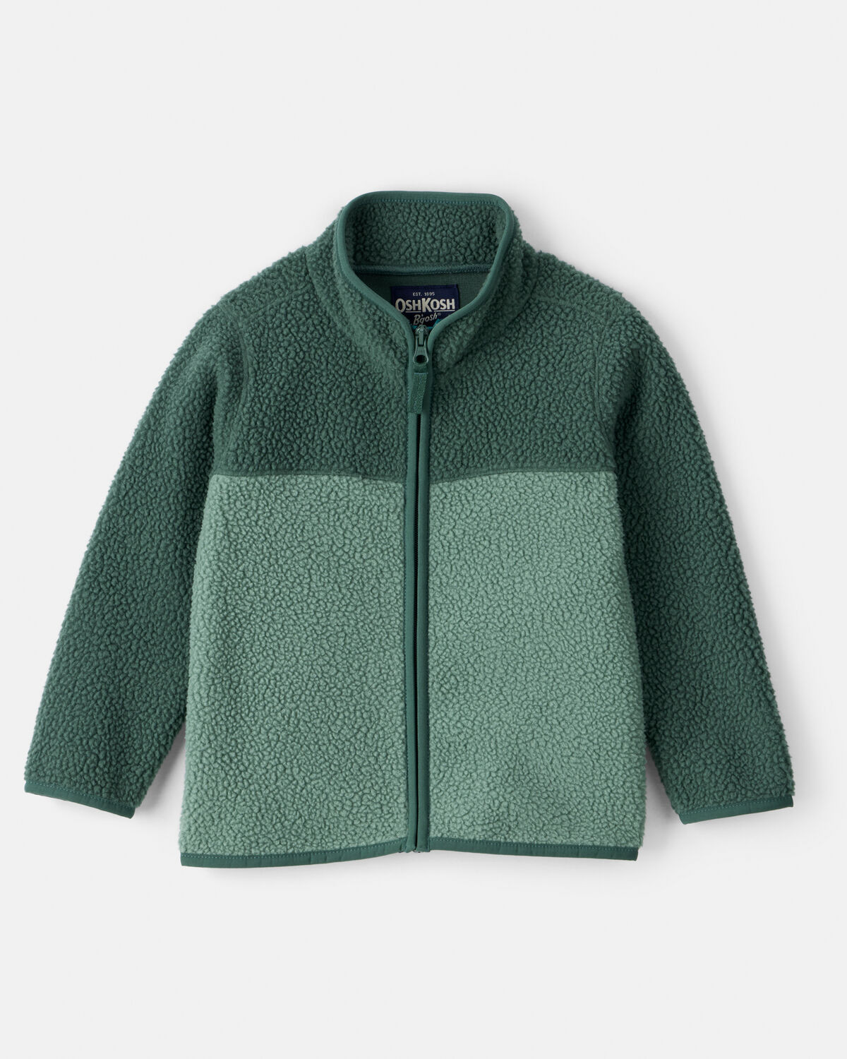 Toddler Boy Color Block Microfleece Zip-Up Jacket - Green | Carter's Inc