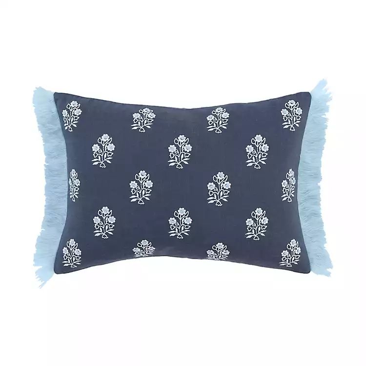 Blue French Floral Lumbar Pillow | Kirkland's Home