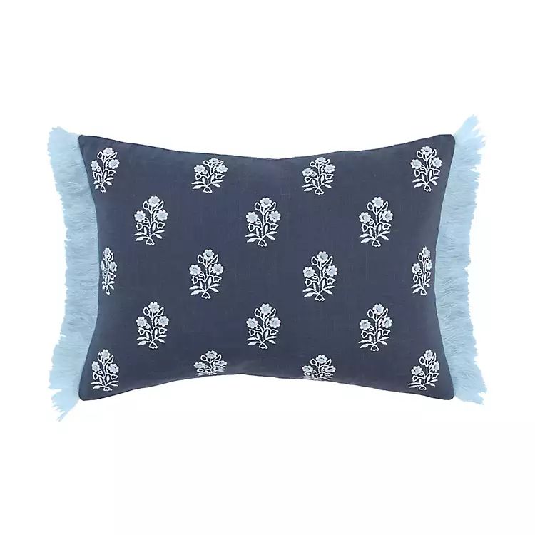 New! Blue French Floral Lumbar Pillow | Kirkland's Home