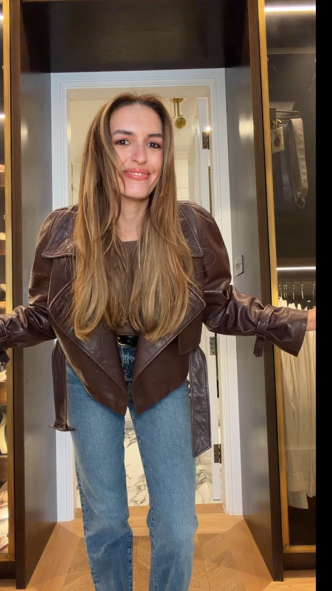 Burgundy leather jacket