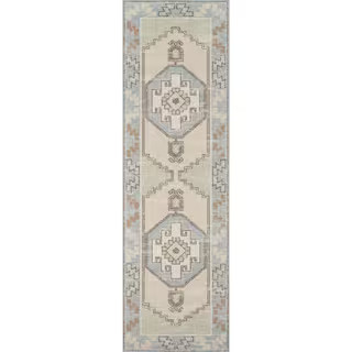 MomeniAnatolia ANA-2 Light Blue 2 ft. x 8 ft. Runner Rug2(24) | The Home Depot