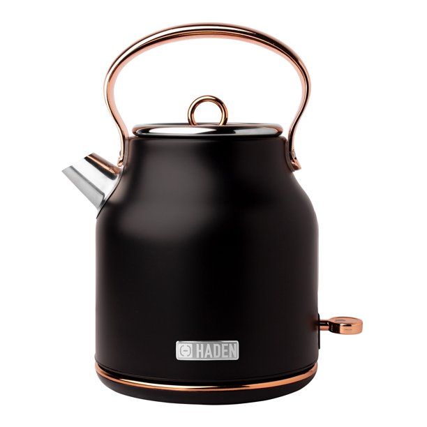 Haden Heritage 1.7 Liter (7 Cup) Stainless Steel Electric Kettle, Black and Copper - Walmart.com | Walmart (US)