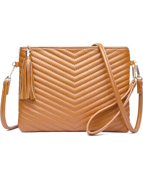 LYPULY Small Crossbody Bags for Women, Trendy Vegan Leather Shoulder Purses, Clutch Wallet with W... | Amazon (US)