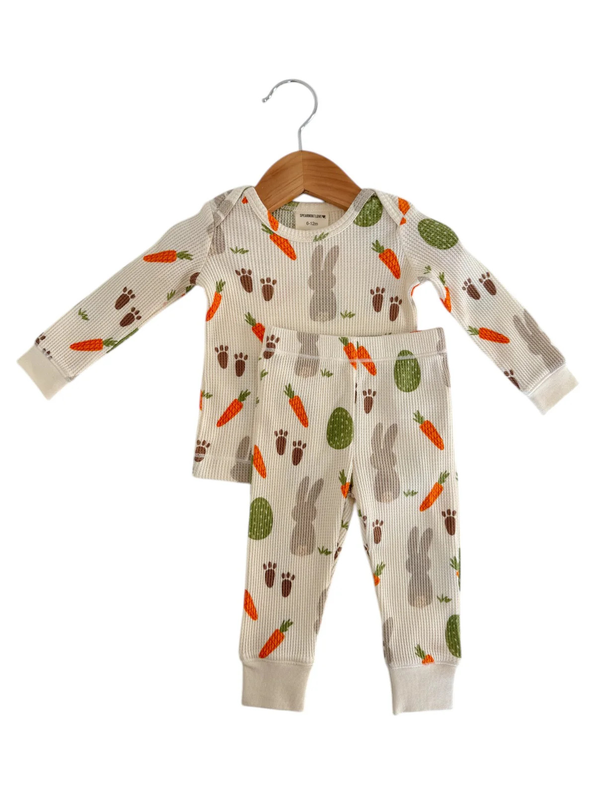 Organic Waffle 2-Piece Set, Cottontail | SpearmintLOVE
