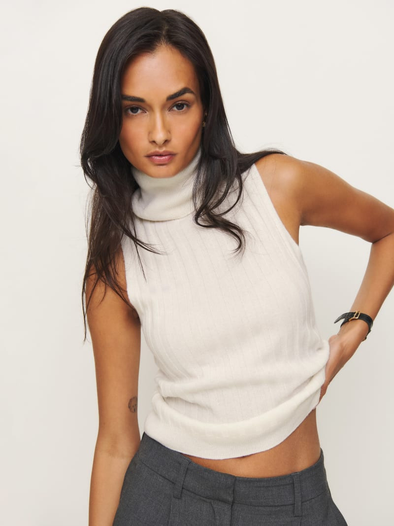 Rowyn Cashmere Turtleneck Tank | Reformation (Global)