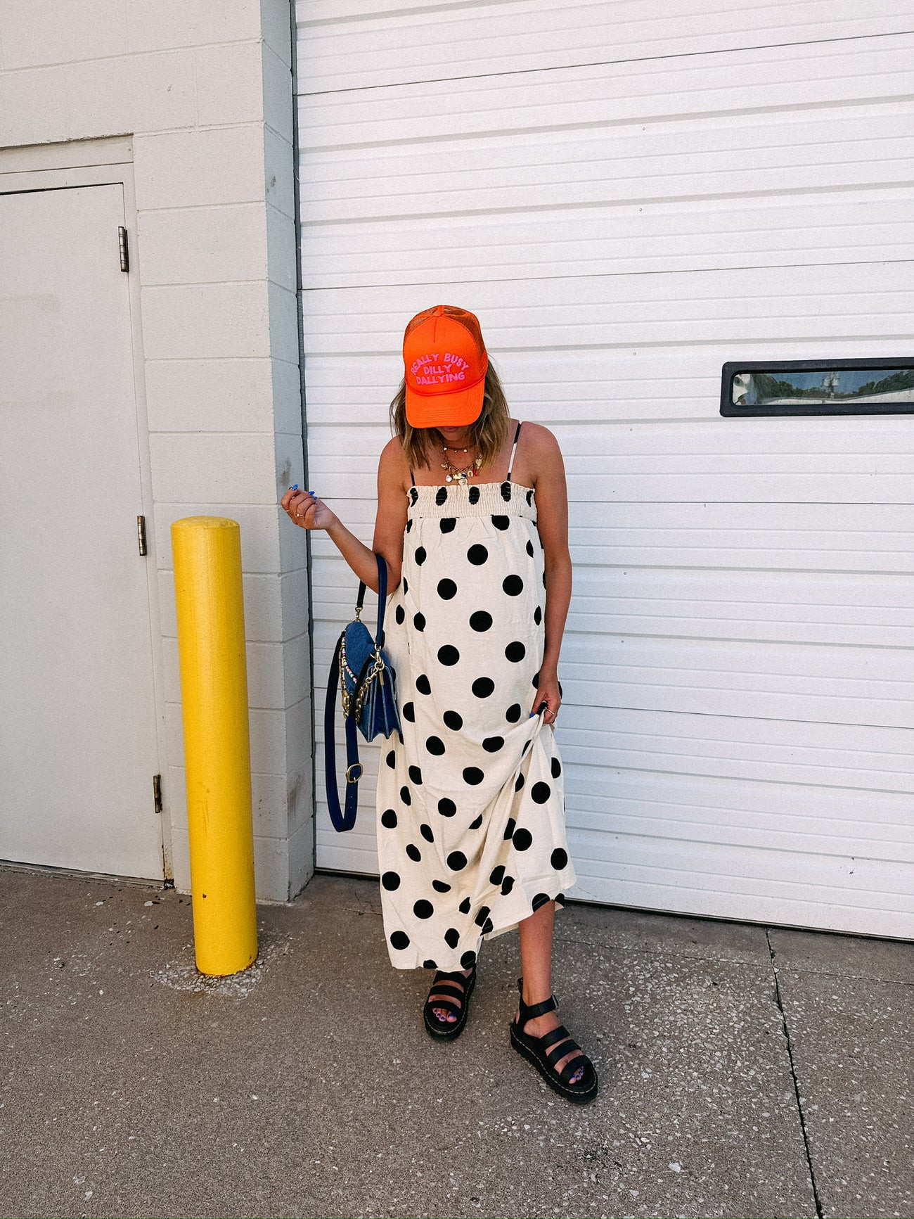 polka dot party dress - cream | Etta+East