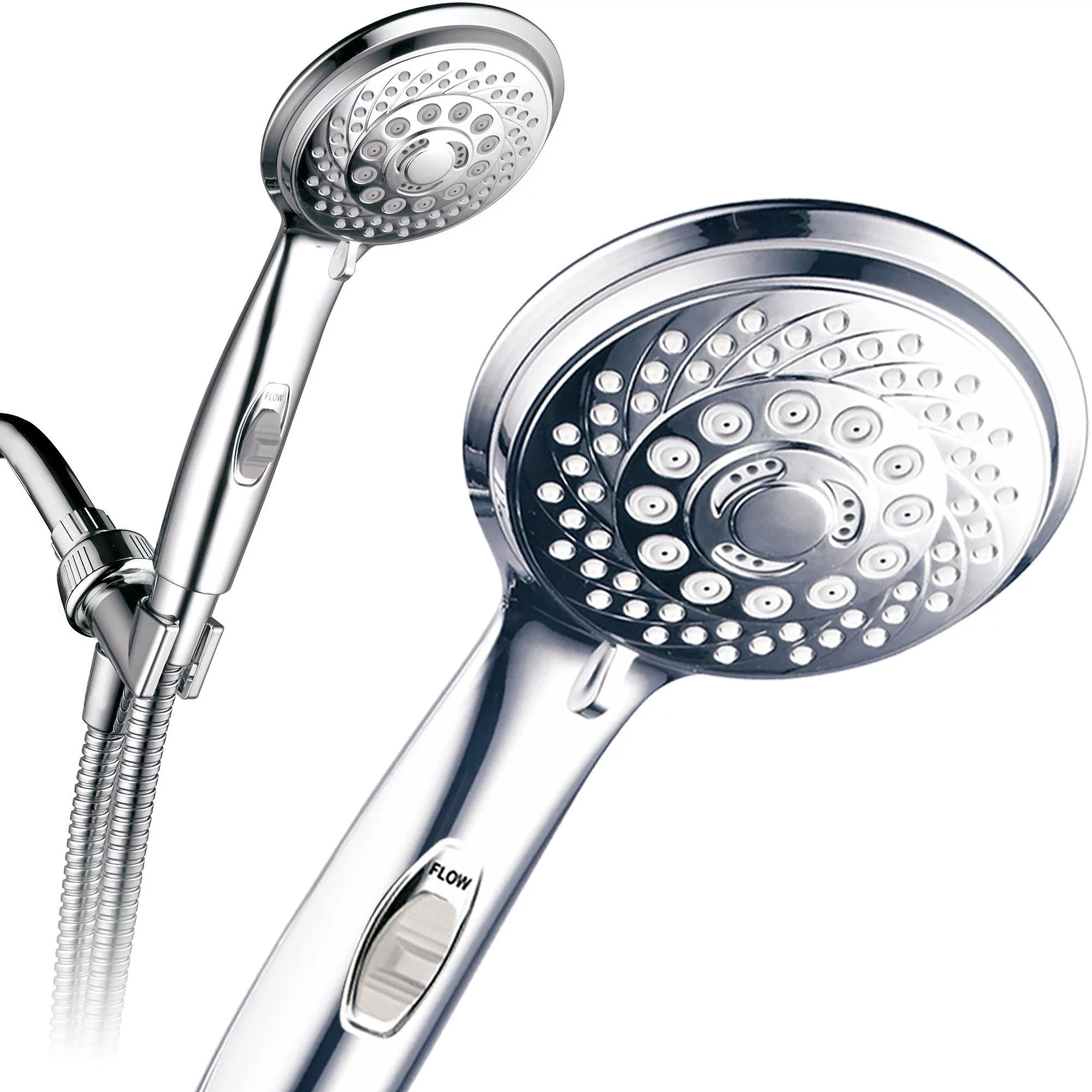 PowerSpa 7-Setting Luxury Hand Shower with On/Off Pause Switch, Chrome - Walmart.com | Walmart (US)