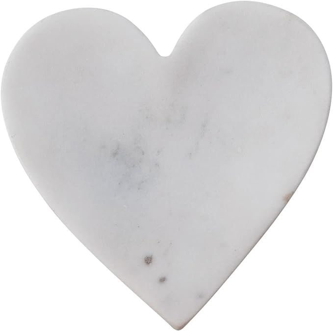 Creative Co-Op Marble Heart Dish, 5" L x 5" W x 1" H, White | Amazon (US)