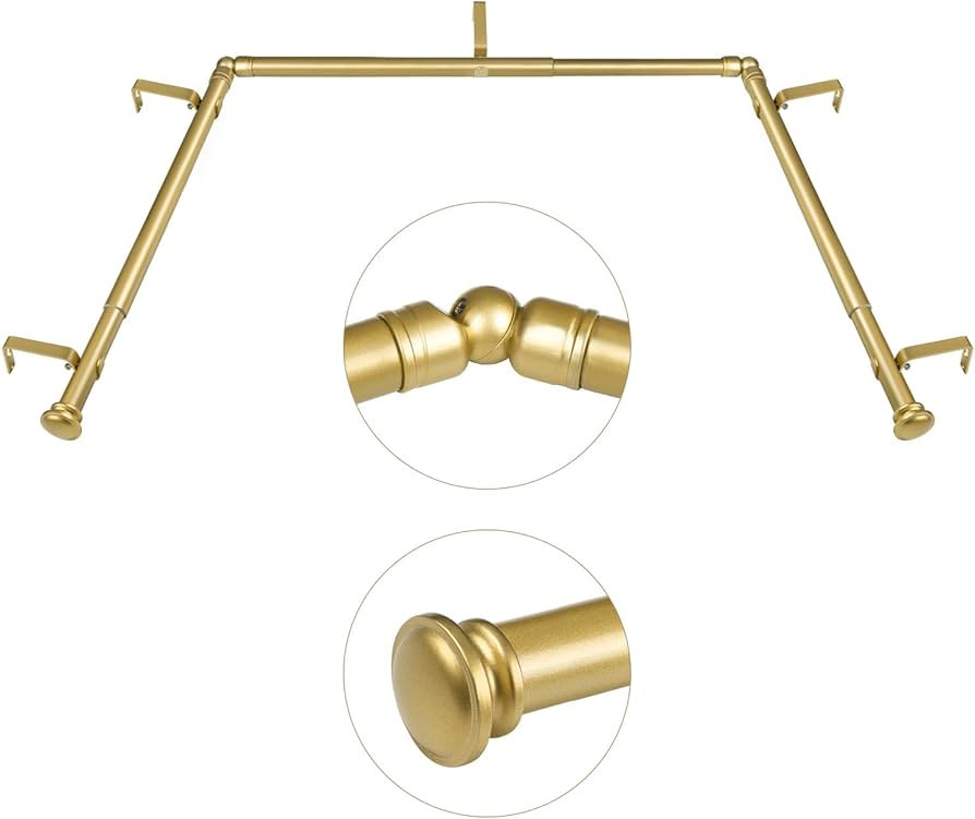 TONIAL 3/4 Inch Bay Window Curtain Rods, 36-72 Inch Center Rod for window (24 to 68 Inch), 20-36 ... | Amazon (US)