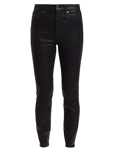 High-Rise Ankle Skinny Coated Jeans | Saks Fifth Avenue