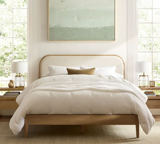 Layton Upholstered Rounded Ledge Bed | Pottery Barn (US)