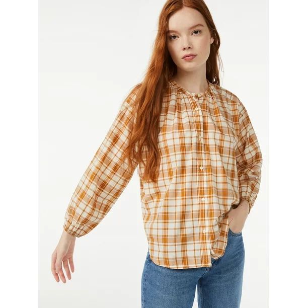 Free Assembly Women's Button-Front Shirt - Walmart.com | Walmart (US)