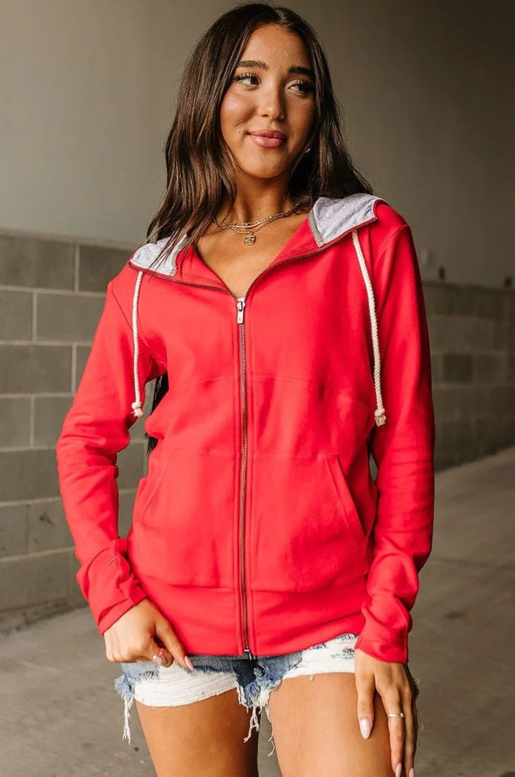 FullZip Hoodie - Oh My Stars - Red | Mindy Mae's Market