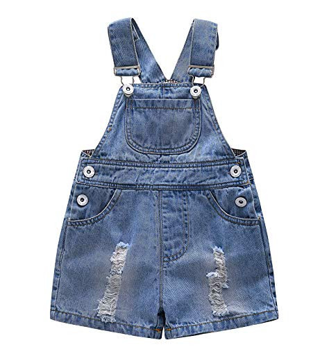 KIDSCOOL SPACE Baby Girl Boy Jean Overalls,Toddler Summer Denim Shortall,Blue,3-4 Years | Amazon (US)
