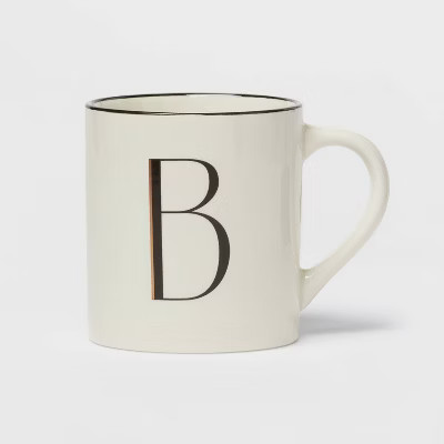 16oz Stoneware Monogram Mug Ivory - Threshold™ | Target