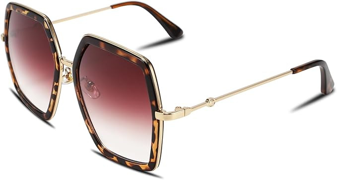 FEISEDY Women Large Hexagon Inspired Sunglasses Fashion Irregular Design Style Geometric B2503 | Amazon (US)