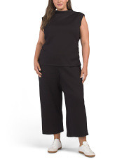 Plus 2pc Funnel Neck Ruched Tank Top And Pull On Pants Set for Women | Polyester/Viscose/Elastane | Marshalls