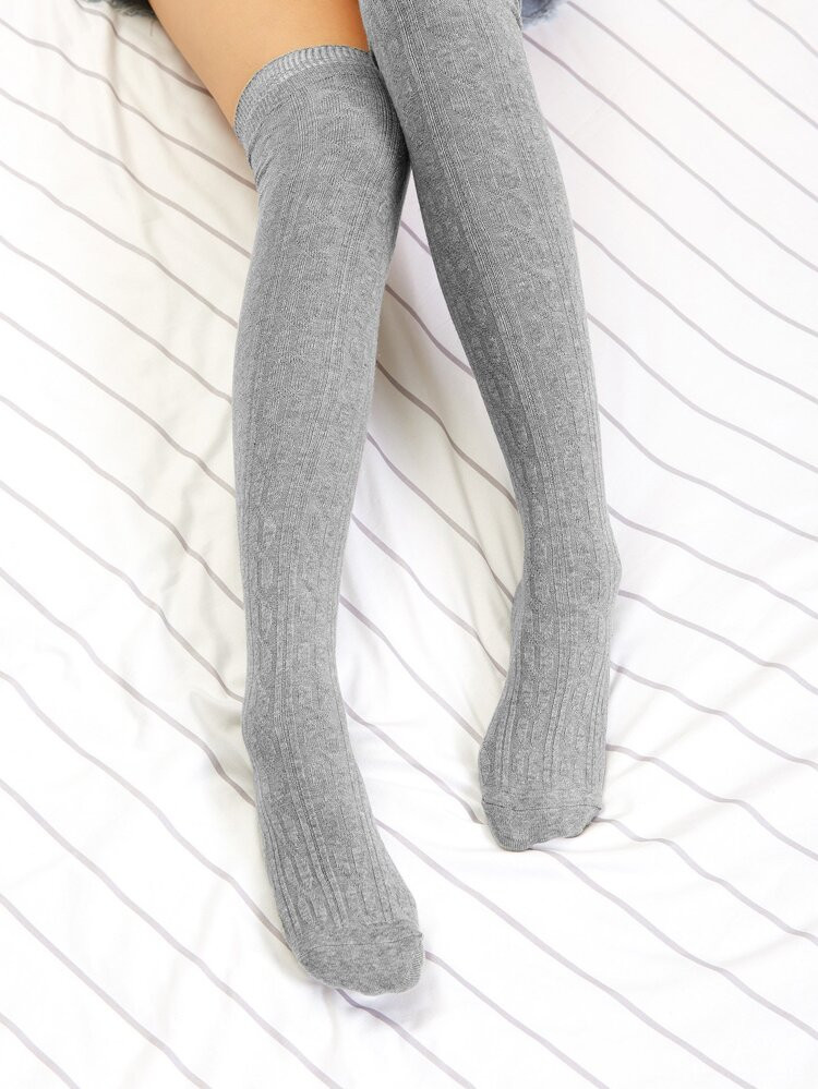 Plain Over The Knee Socks | SHEIN